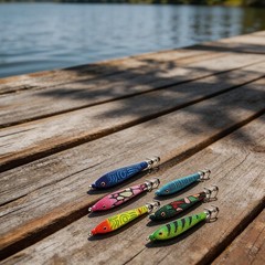80mm Squid Bait Jig Hook Noctilucent Luminous Effect Horizontal Shrimp Design
