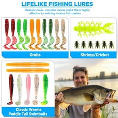 Fishing Lures, 137Pcs Tackle Box with Tackle Included, Crankbaits, Spoon, Hoo…