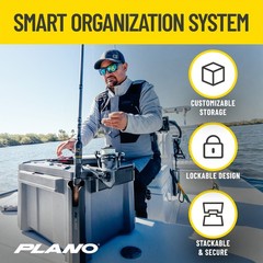 Plano GoNow Freshwater Fish Kit, Waterproof Field Box with Rod Holders, Charcoal
