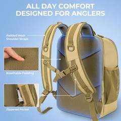 Karryall Medium Fishing Tackle Khaki With Rod Holder (4 Tackle Boxes Included)