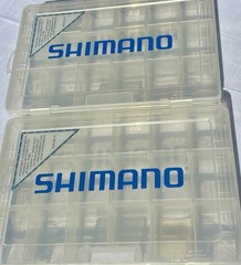 2-Shimano Clear Plastic Fishing Lure Tackle Box 18 Components SHM-360- 18