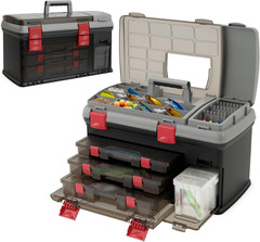 5 Layers Tackle Box, Fishing Tackle Box Organizer with Top Storage, 3 Removable