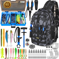 Fishing Backpack Tackle Box Bag Rod Holder Sling Lures Pliers Gear Men