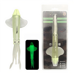 Squid Head Soft Lure 150g 22cm with Night Light Feature for Offshore Use