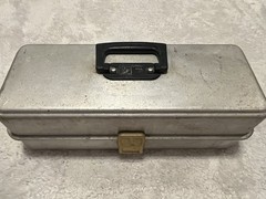 Vintage UMCO 175A Aluminum Tackle Box-3 Tier Tray Includes Contents