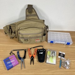 Piscfin Fishing Bag + Accessories Flies Line KastKing Truscend Pliers Jig Grip