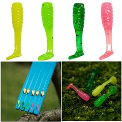 T-Tail Wobblers 50PCS 1.5cm Soft TPE Baits with Fish Attractant for Fishing