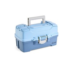 Plano Catch All Two-Tray Tackle Box Kit, Light Blue/Dark Blue, Rust-Proof Brass