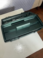 Fishing Tackle Box with Lift-Out Tray And Tackle,green 13 Inches