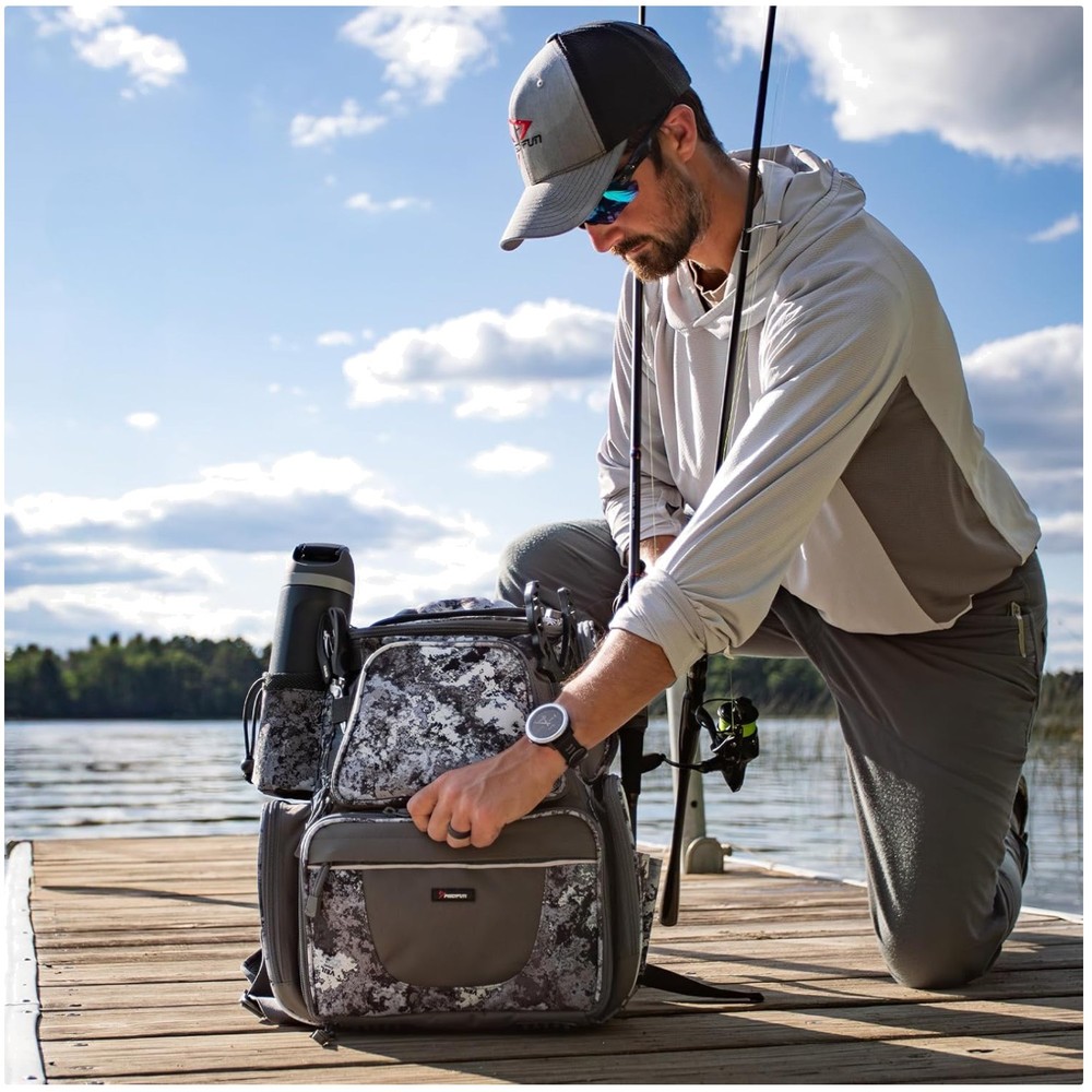 Versatile Fishing Tackle Backpack with 11 Independent Areas