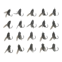 20pcs Realistic Silicone Housefly Fly Fishing Lures with for ultra Hook for Carp