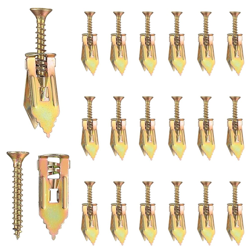 50 Pcs Self Drilling Drywall Anchors with Screws Kit, Zinc Plated Steel Wall …