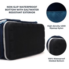 Osage River Medium Saltwater Resistant Fishing Tackle Bag Waterproof Bottom Navy