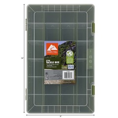 2 Pack Large Plastic Tray Fishing Tackle Box Dual-hinge Locking System Green