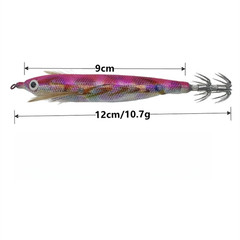 Squid Jig Lure 12cm Glow in Dark Plastic Metal Shrimp Bait with BKK Hook