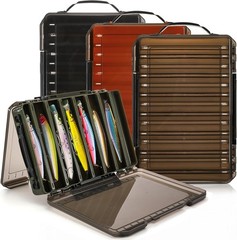 3 Pack Double Sided Fishing Lure Boxes, 14 Compartments Fishing Tackle Organi…