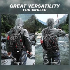 Stylish Black Camouflage Tackle Sling Bag for Men & Women – Fishing Essential