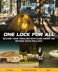 RETRUE Trailer Hitch Lock, 5/8″ Locking Hitch Pin for 2 Inch and 2 1/2” Re