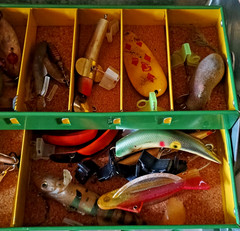 Vintage My Buddy Tacklemaster Alum. 4-Tray Tackle Box With Contents