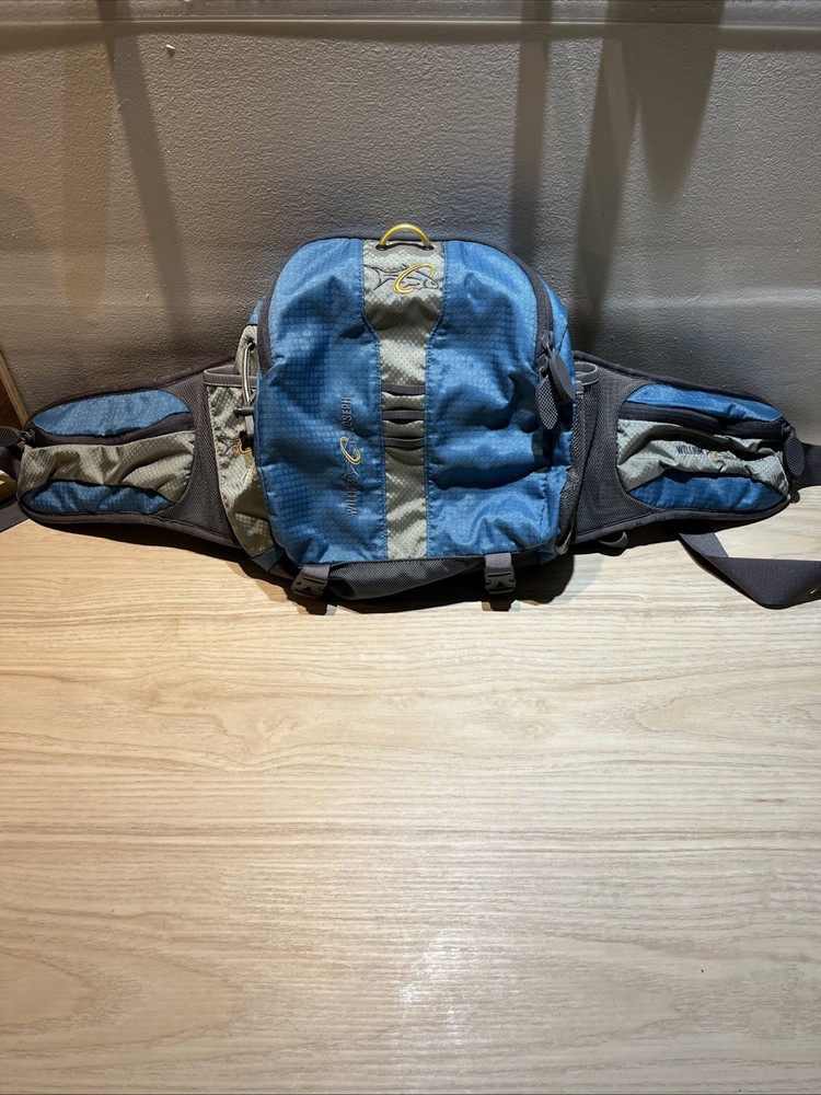William Joseph Fishing Waist Pack Lumbar Gear Bag + Neck Strap Blue