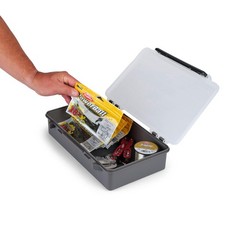 Deep Open Tackle Box with Rust-Resistant Lid, Stackable Storage for Bait & Lures
