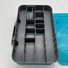 Plano Tackle Systems 2 Sided Box Fishing Crafting Organizer Compartment Blue