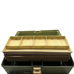 Vintage Plano 6300 Two-Tone Green Plastic 3 Tray Tackle Box