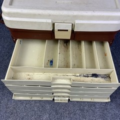Plano 758 Tackle Box Large 4-Drawer Fishing Storage Organizer Tan Brown USA