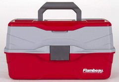 Outdoors 6383 3-Tray Tackle Box, 32 Compartments, Red and Gray | Iconic canti…