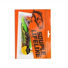 Soft Plastic Lures Reflective Glitter Finish Ribbed Body Creates Swim Action