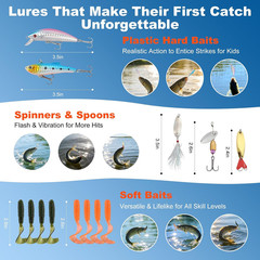 3 Layer Tackle Box with Tackle Included 191PCS Fishing Lures Kit with Pliers