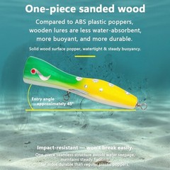 85g Wooden Popper Lure 20cm Deep Concave Lip UV Groove Rattle for Grouper