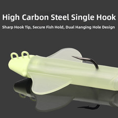 Squid Head Soft Lure 150g 22cm with Night Light Feature for Offshore Use