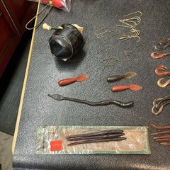 Plano Vintage Tackle Box 3 Tiers With Assorted Lures And Fishing Accessories