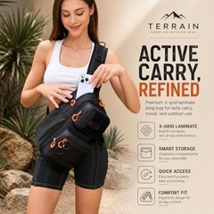 X-PAC Fishing Sling Bag 6L Waterproof Crossbody Tackle Pack with Rod Holder