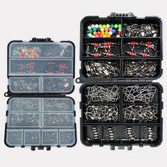 Fishing Tools Kit 140pcs with Swivels Beads Pins Center Pass for Fishing Setup