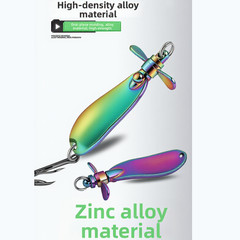 Fishing Spoon Lure with Dual Curved Zinc Alloy 5.1cm x 1.4cm 10g 5-Pack