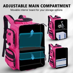 Fishing Tackle Backpack with 2 Rod Holders & Rain Cover