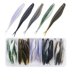Fishing Bait Soft Plastic Lures 30 Pcs, Weighted Hooks 10 Pack & 40-Piece Set…