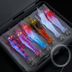 UV Glow Squid Jig Lifelike for OCTOPUS Bait Glow-in-the-dark Flexible Tentacles