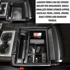 Center Console Organizer for 2014-2018 Chevy Silverado 1500 / GMC Sierra black