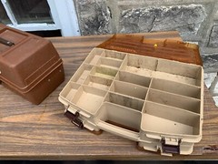 Redding Old Pal 13X7 & Fenwick 30 14×11 Vintage Tackle Box Fish Fishing USA