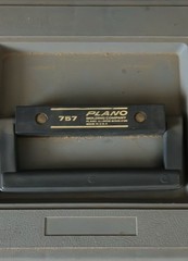 Vintage Plano 757 Tackle Box Fishing Storage Gray Made In USA 4 Drawers