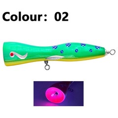 Floating Wooden Popper Lure 20cm 85g UV Groove Rattle Chamber for GT Grouper