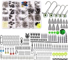 600 Pcs/Tackle Box Fishing Kit-Fishing Hooks,Sinkers, Swivels Snaps,Top Water…
