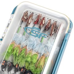 SF Large Waterproof Double-Sided Fly Box with Clear Lid, for Jigs & Flies