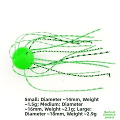 10Pcs Floating Sea Urchin Glow Soft Bait with Tentacles for Topmouth Culter