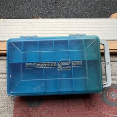 PLANO 3215 Mini Magnum Pocket Pak 2 Sided Fishing Tackle Box BLUE Vintage