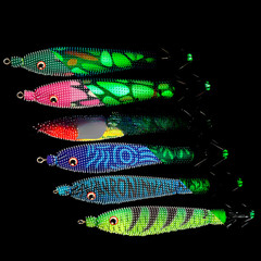 Noctilucent Fishing Bait for Squid Luminous Rubber Composite Jig Hook 80mm 5g