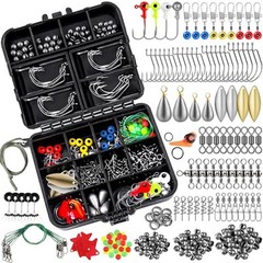 187/343pcs Fishing Accessories Kit, Organized Fishing Tackle Box with Tackle